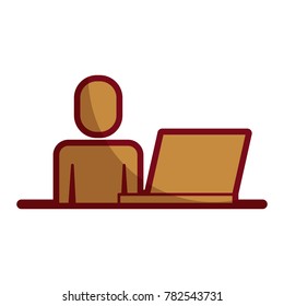 businessman working with laptop device