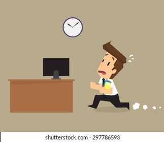 businessman working late. vector