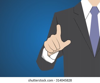 Businessman working with modern virtual technology, hand touching