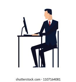 Businessman working in office