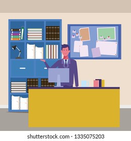 Businessman working at office