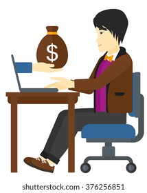 Businessman working in office.