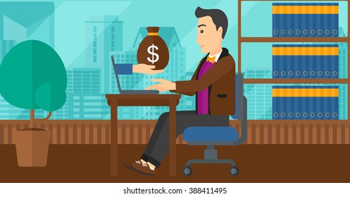 Geschäftsmann, der im Büro arbeitet.