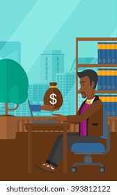 Businessman working in office.