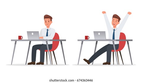 businessman working in office character vector design.