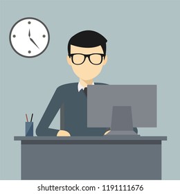 Businessman working in an office environment