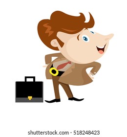 Businessman working in office vector