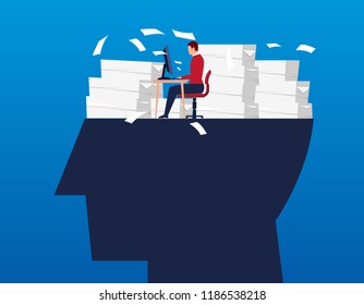 Businessman Working On The Brain