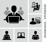Businessman working on computer