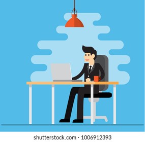 businessman working on computer