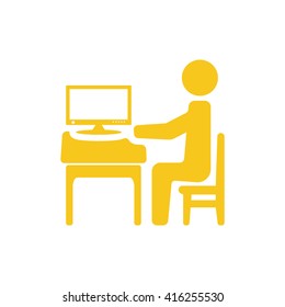 Businessman working on computer