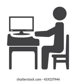 Businessman working on computer