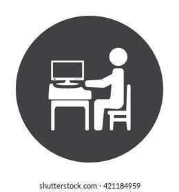 Businessman working on computer