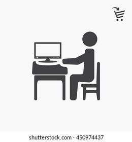 Businessman working on computer