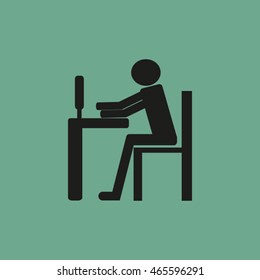 Businessman Working on Computer