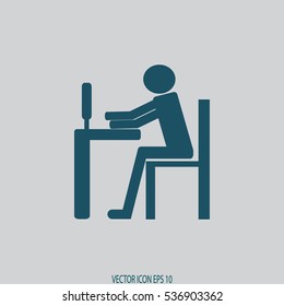 Businessman Working on Computer