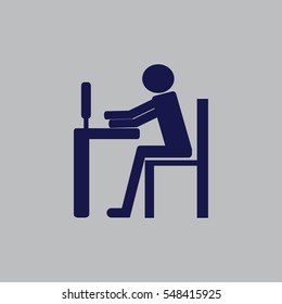 Businessman Working on Computer