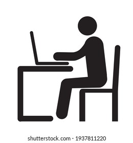  Businessman Working on Computer icon design , Vector illustration
