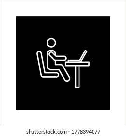 Businessman Working on Computer. Vector illustration