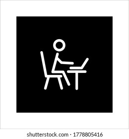 Businessman Working on Computer. Vector illustration