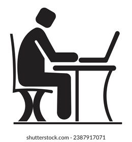 Empresario trabajando en la ilustración de vectores de computadoras