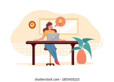 Businessman working on startup plan Vector Illustration concept. Flat illustration isolated on white background.