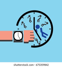 Businessman working round the clock for his growth continuously.