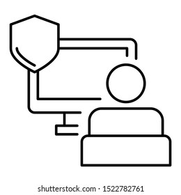 Businessman Working Secure Applications Concept Vector Icon Design