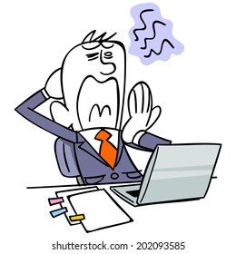 Businessman to yawn