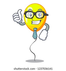 Businessman yellow balloon air in flying cartoon