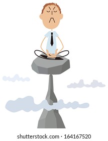 Businessman to Zen meditation