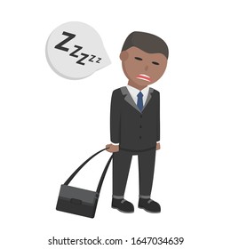 businessman.african feel sleepy to work