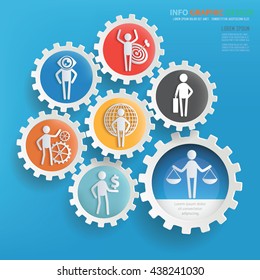 Businessman,character info graphic design on blue background,vector