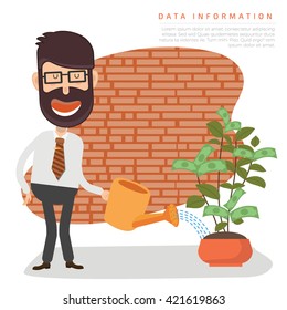 Businessman,employee concept design on clean background,vector