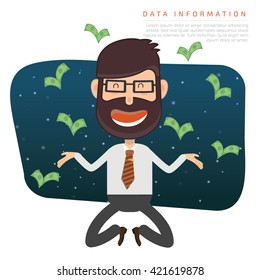 Businessman,employee concept design on clean background,vector