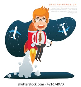 Businessman,employee concept design on clean background,vector