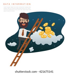 Businessman,employee concept design on clean background,vector