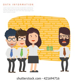 Businessman,employee concept design on clean background,vector