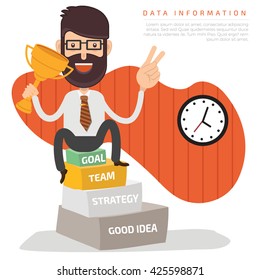 Businessman,employee concept design on clean background,vector