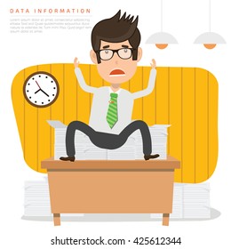 Businessman,employee concept design on clean background,vector