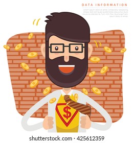 Businessman,employee concept design on clean background,vector