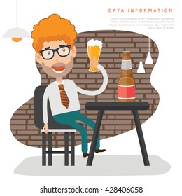 Businessman,employee concept design on clean background,vector