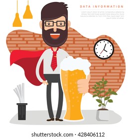 Businessman,employee concept design on clean background,vector