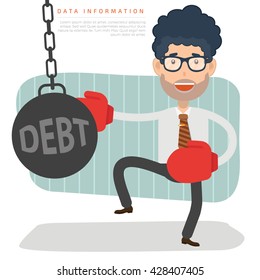 Businessman,employee concept design on clean background,vector