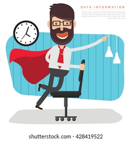 Businessman,employee concept design on clean background,vector