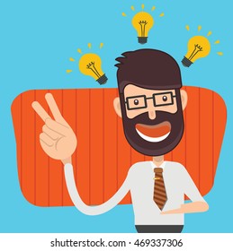 Businessman,employee concept design on clean background,vector