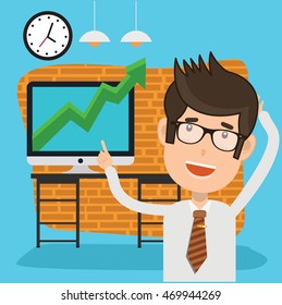 Businessman,employee concept design on clean background,vector
