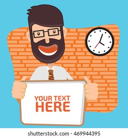 Businessman,employee concept design on clean background,vector
