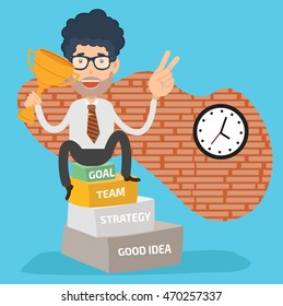 Businessman,employee concept design on clean background,vector