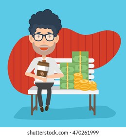 Businessman,employee concept design on clean background,vector